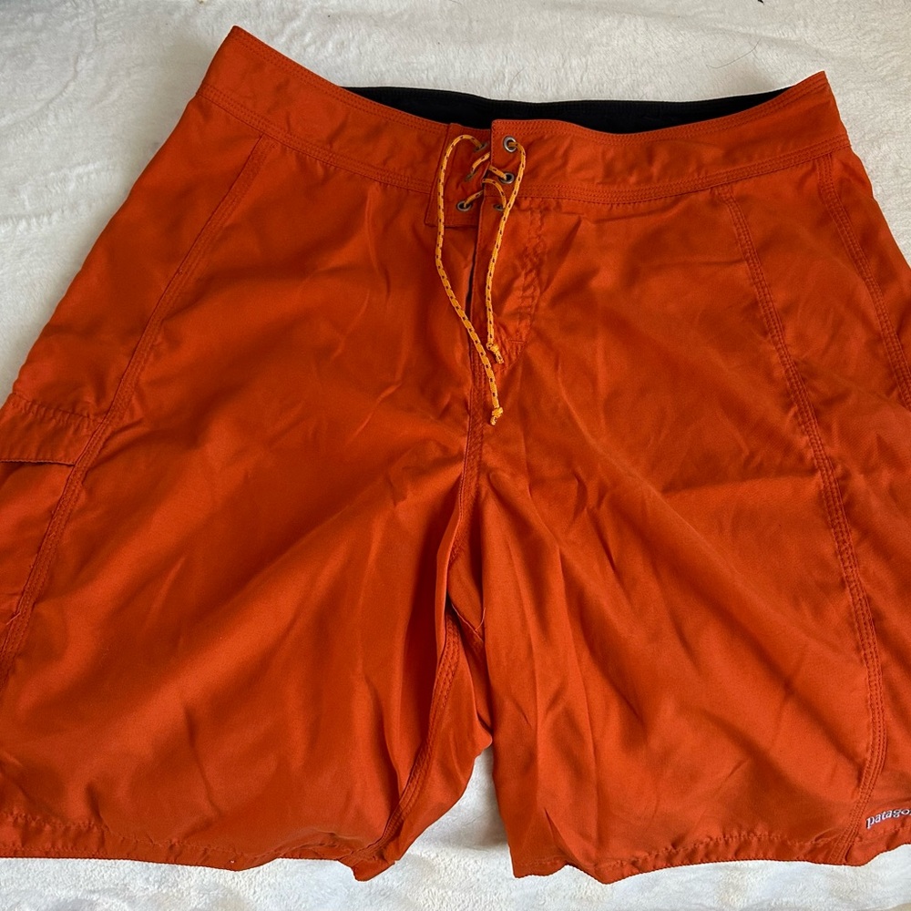Patagonia Bright Orange Swim Shorts - Picture 2 of 4